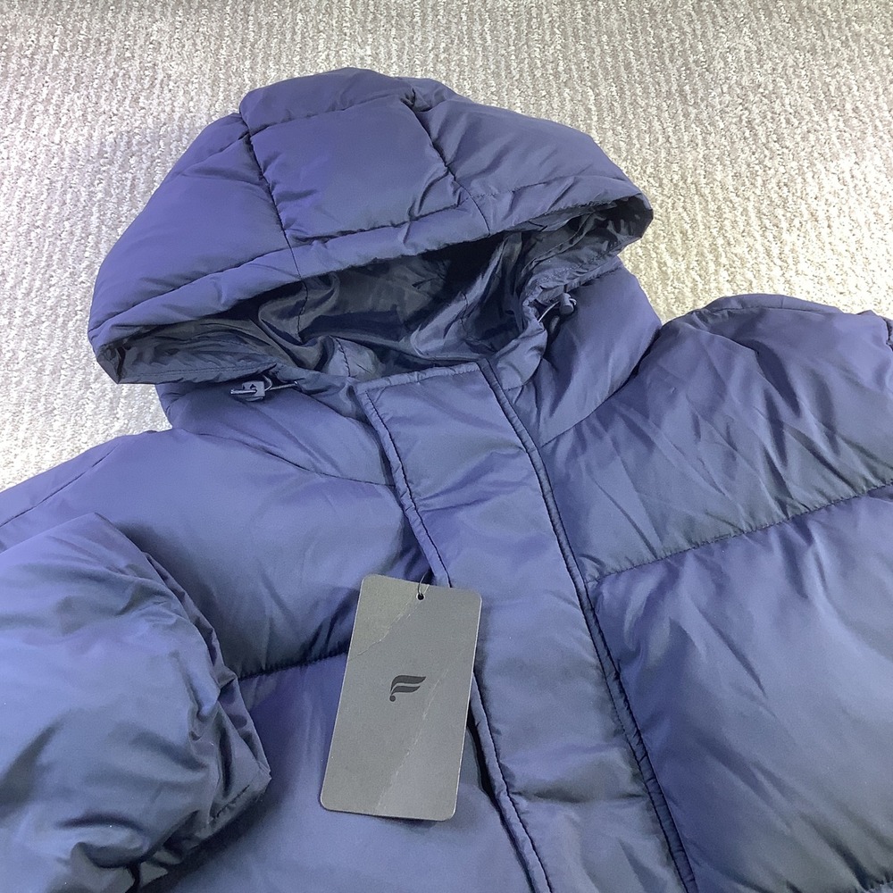 Fabletics Essential Cropped Hooded Puffer Jacket Dark Navy Size XXL NWT